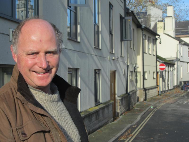 Nick Pannell outside Factory Row
