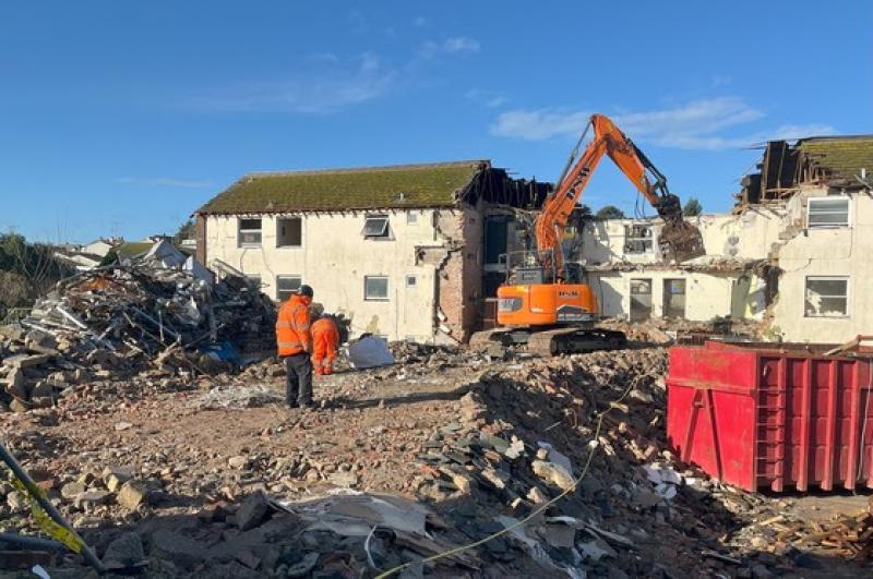 Demolition of Torbay care home for flats well underway