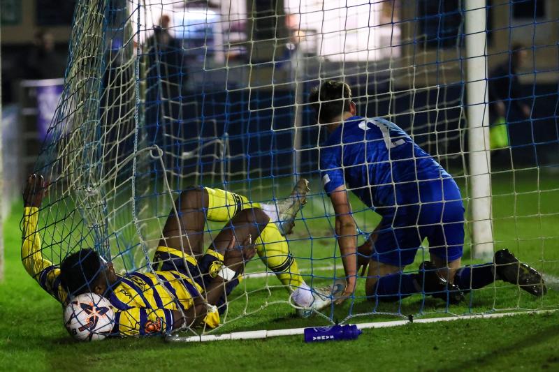 Zanzala and ball in the net. Pic from PPAUK