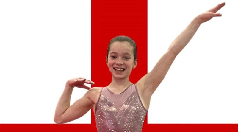 Willow-Mae Calland competing in the English Gymnastics Championships