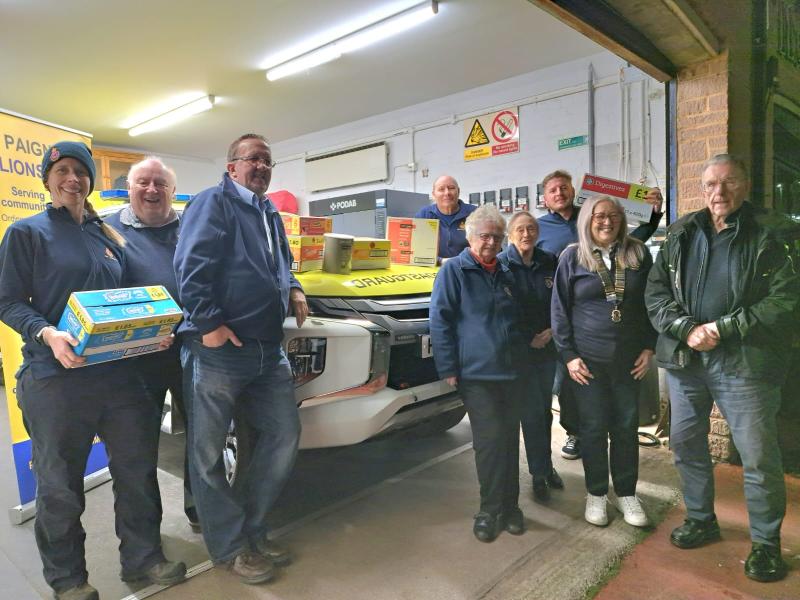 Lions Club thanks with Coastguard Rachael, Lion Alan Tozer, Lion Ian Snell, Lion Diane Goff, Lion Suzanne Davis ,Coastguards John and Alex, Lion President Carol Beasley and Lion Patrick Beasley.