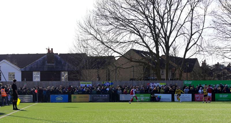 The away end at Dorking Wanderers. Pic from PPAUK