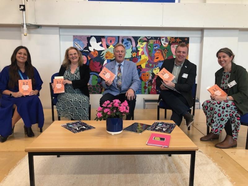 Siobhan Meredith (Executive director of education Ted Wragg Trust), Samantha Smith (Barton Hill Academy Principal), Roy Blatchford (series editor), Neil Maslen and Lindsay Cooper