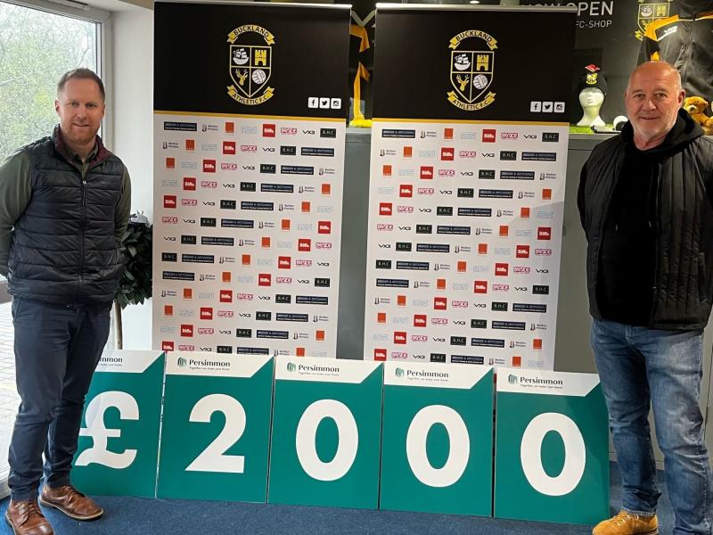 Persimmon Homes donation to Buckland Athletic