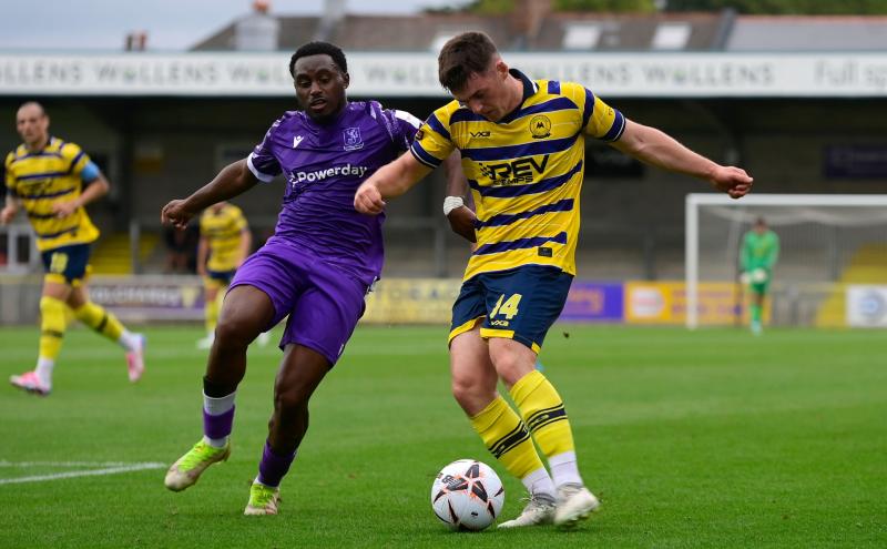 Torquay United's Matt Carson playing against Enfield Town. Pic from PPAUK