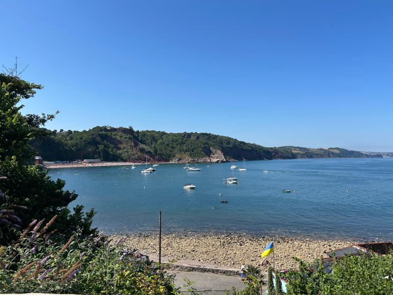 A picture-perfect weekend scene from the Cary Arms, overlooking Babbacombe Bay