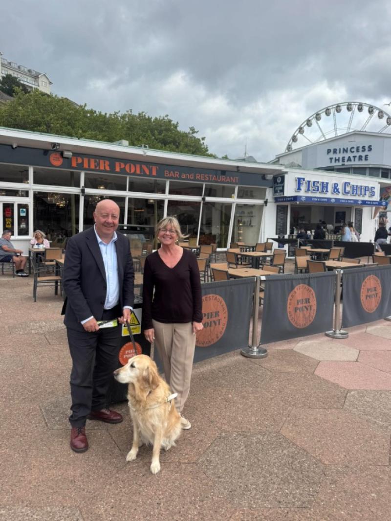Lorraine Arnold, owner of Pier Point, with Torbay MP Steve Darling