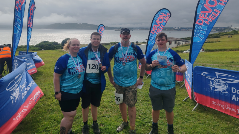 Stagecoach bus drivers Brooke Taylor-Smith, Ryan Burnitt,, Mark Clifford, Karl Runciman and Scott McMillan took part in a gruelling charity walk