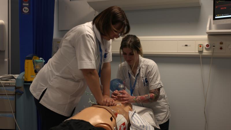 Students Leanne and Millie on their placements as part of their studies with The Open University and Torbay and South Devon NHS Foundation Trust