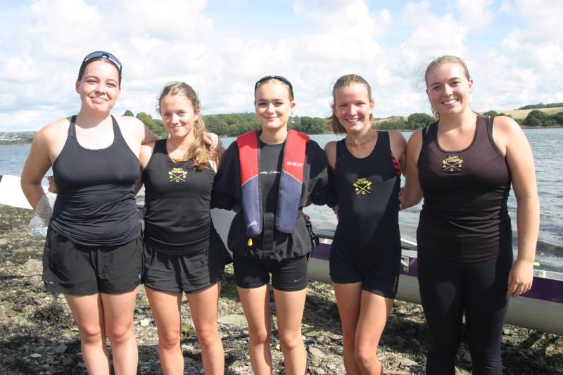 Dart Totnes Rowing Club winners of the Women's under 18 coxed fours at the South Coast Rowing Championships