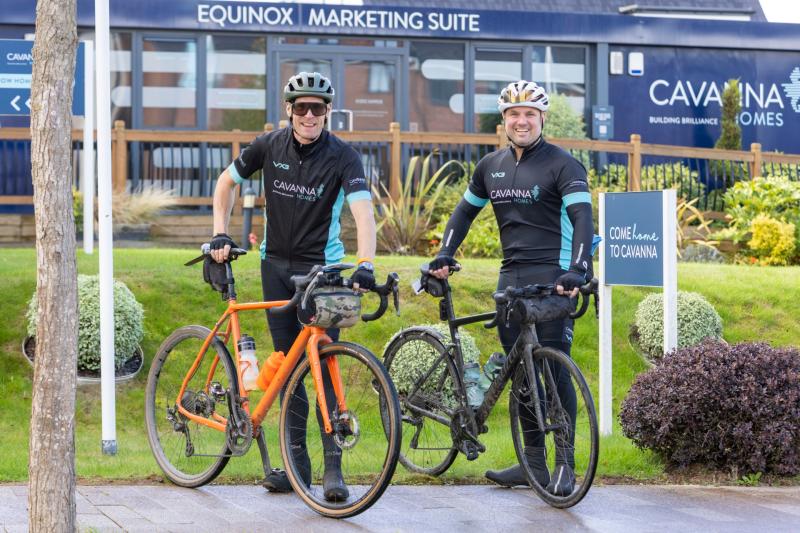 Challenge completed - Michael Newman (L) and Ben Rowntree (R) completed an epic 262-mile cycling challenge in support of Children’s Hospice South West