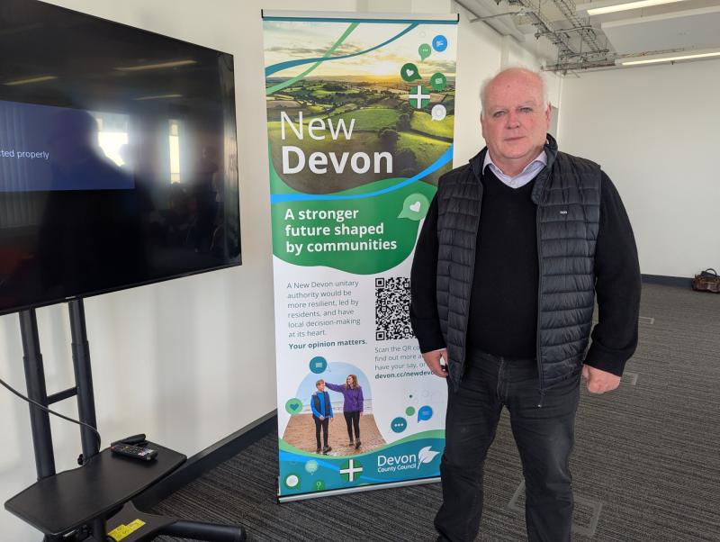 Cllr Paul Arnott presenting the New Devon proposal (Image courtesy: Bradley Gerrard/LDRS)