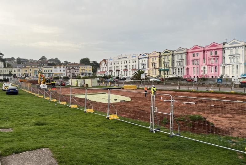 Paignton seafront sea defence work starts Pic Guy Henderson