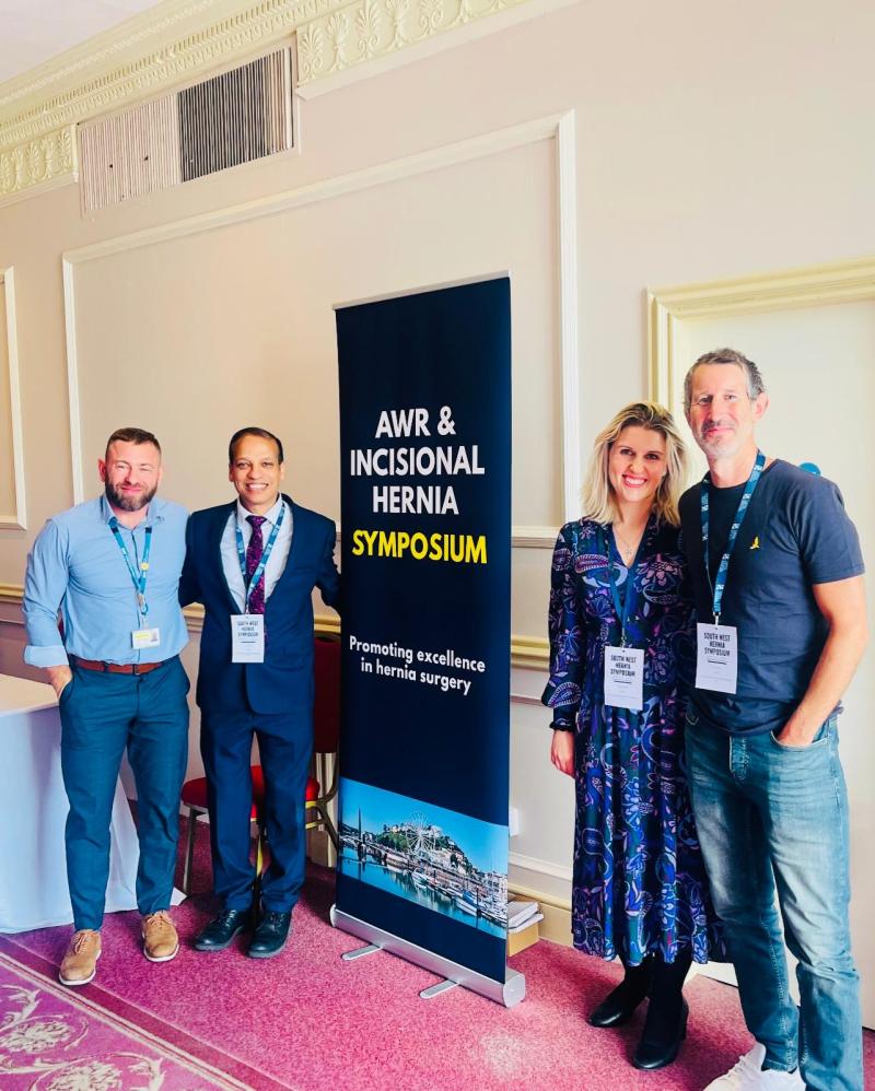 Putting the Bay on the medical excellence map -  Consultant surgeon Petros Christopoulos,, Torbay consultant surgeon Surajit Sinha, trainee surgeon Heather Davies and IT expert John Dean