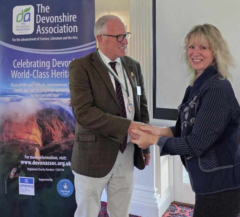 Nick Powe and Dr Sue Andrew at the Devonshire Association 's annual meeting