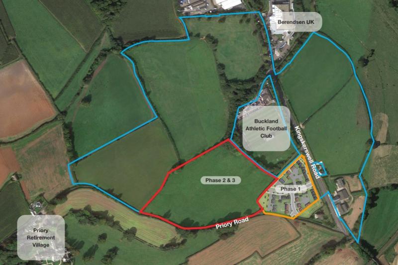 Langford Bridge Farm site on the outskirts of Newton Abbot Image Persimmon Homes and Teignbridge Council