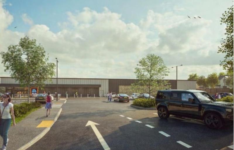 Aldi proposed store at Ivybridge  Pic Kendall King Scott and South Hams Council