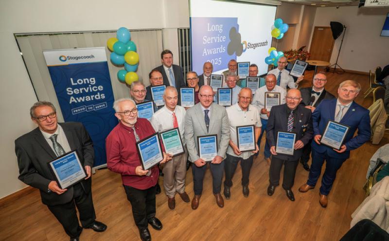 Stagecoach South West recognises Exeter bus drivers in long service awards ceremony
