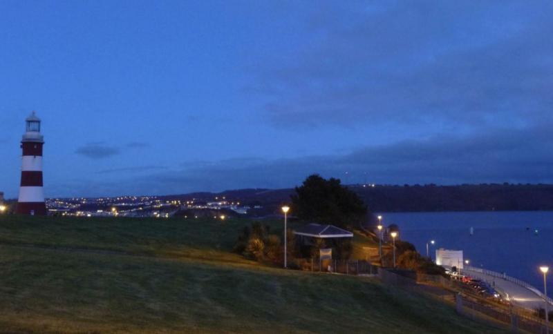 Plymouth Hoe at night Credit- Lewis Clarke