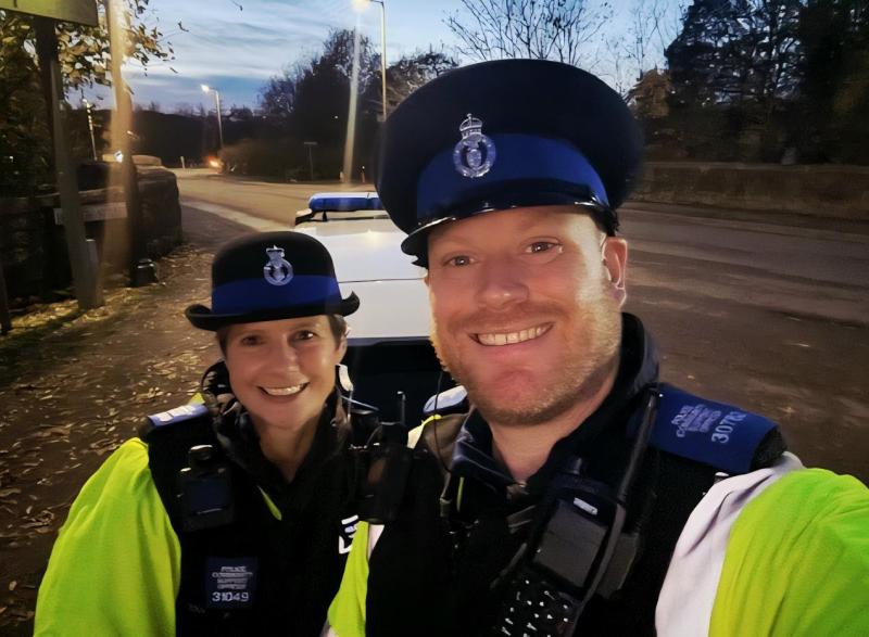 PCSO Rebecca Watts with PCSO Sean Jones Credit- D&C Police