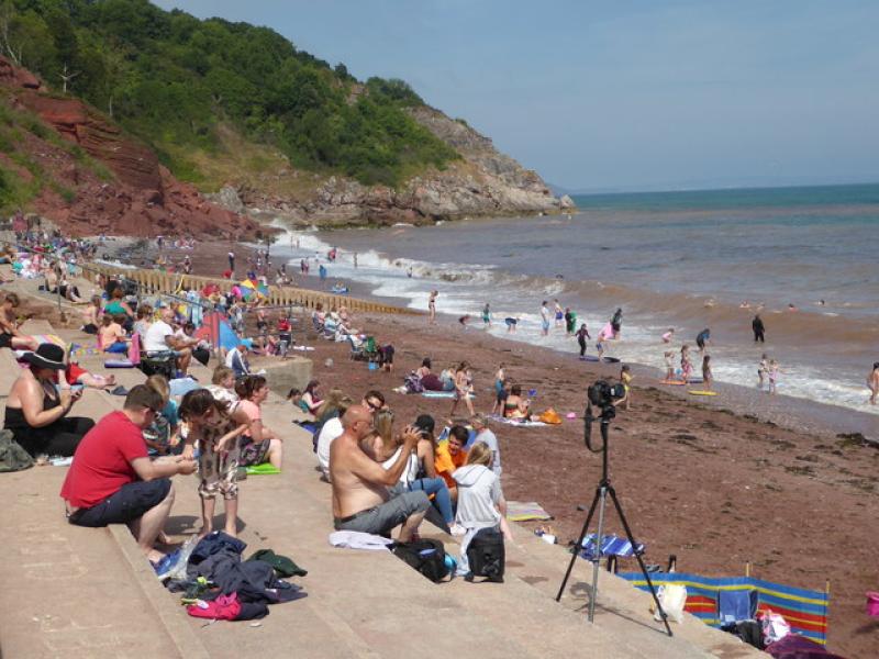 Oddicombe Beach on a summer afternoon by Chris Allen, CC BY-SA 2.0, via Wikimedia Commons