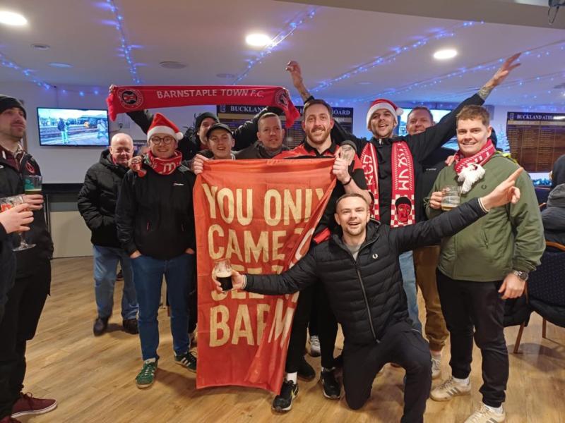 Barum fans with goalkeeper Mike Searle