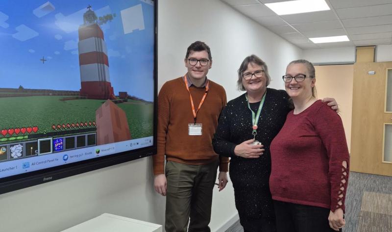 Blue Project team (left to right) Dr Adam Hart, University of Salford, Dr Tracy Hayes, Plymouth Marjon University, Rachel Dawe, Plymouth City Council (Image- PMU)