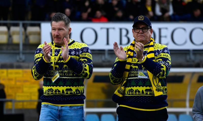 Torquay United Co-Chairmen Mark Bowes-Cavanagh and Michael Westcott. Pic from PPAUK