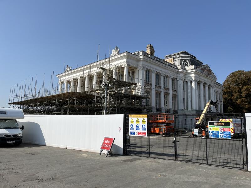 Oldway Mansion surrounded by scaffolding (Image courtesy: Guy Henderson) 
