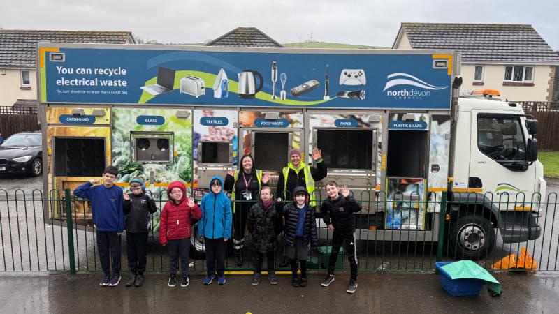 Pupils get hands-on lesson in recycling at Barnstaple school
