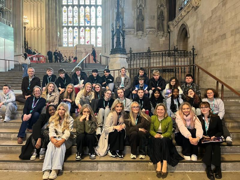 Rebecca Smith MP said she makes a point of meeting schools from her constituency when they visit Parliament (Image- Rebecca Smith)