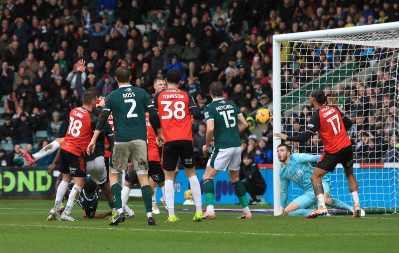 Winning goal for Plymouth Argyle. Pic from PPAUK