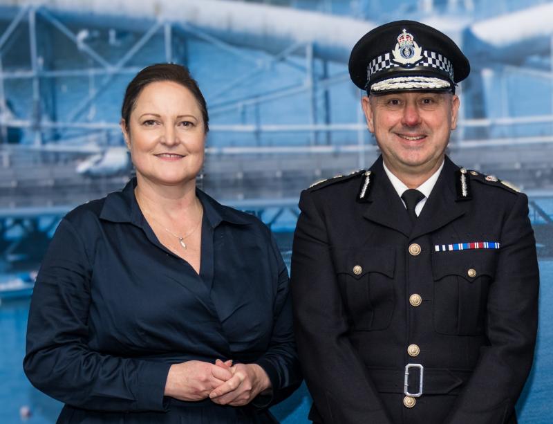 Crime Commissioner Alison Hernandez with Chief Constable James Vaughan.