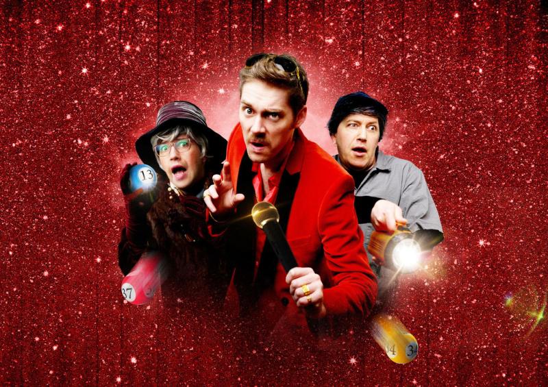 National touring comedy thriller Eyes Down invites Devon audiences to join the game (Credit- Villages in Action, Farnham Maltings)