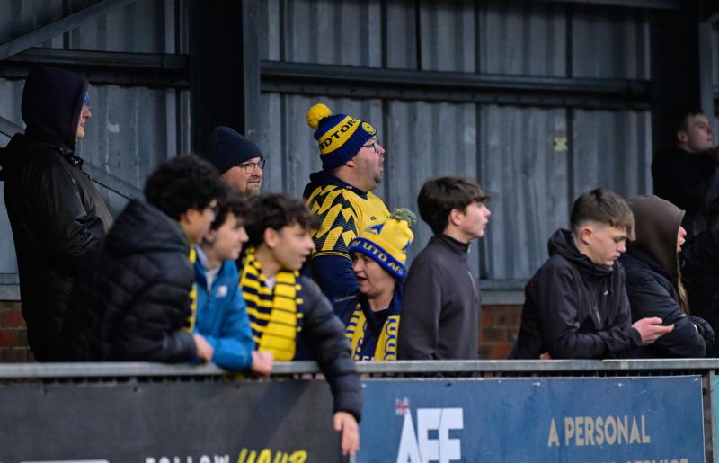Torquay fans at Eastbourne. Pic from PPAUK