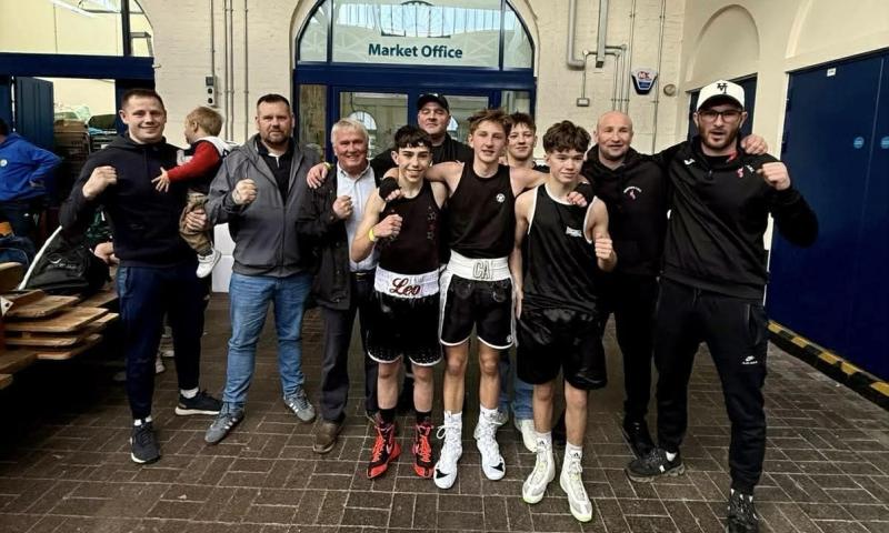 Leo McMenamin, Coby Allcorn and Marley Barnes and Bideford ABC team