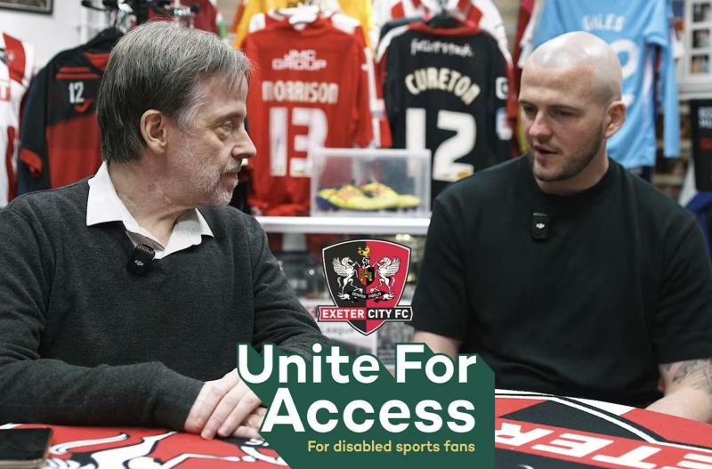 Exeter City captain Pierce Sweeney speaks to Andrew Barge