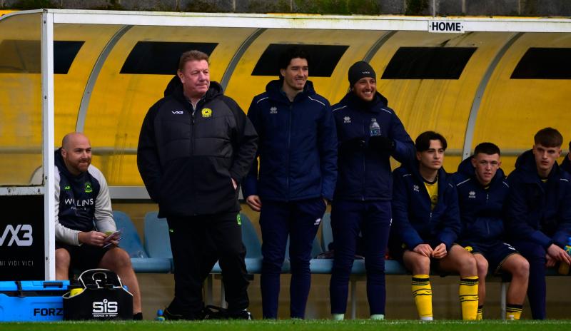 Ronnie Jepson on the bench at Plainmoor