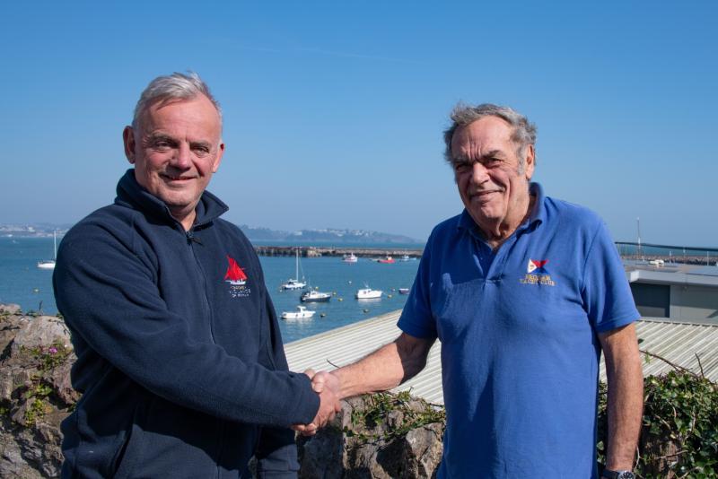 Left - Rob Murray, Chair of Trustees for Vigilance of Brixham and Richard Speckley, Commodore of Brixham Yacht Club, mark the signing of the lease 