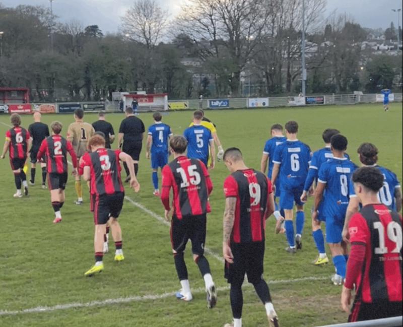 Tavistock AFC fall to Larkhall Athletic after early goals and strong first-half display from the visitors (Image- Jamie Townsend)