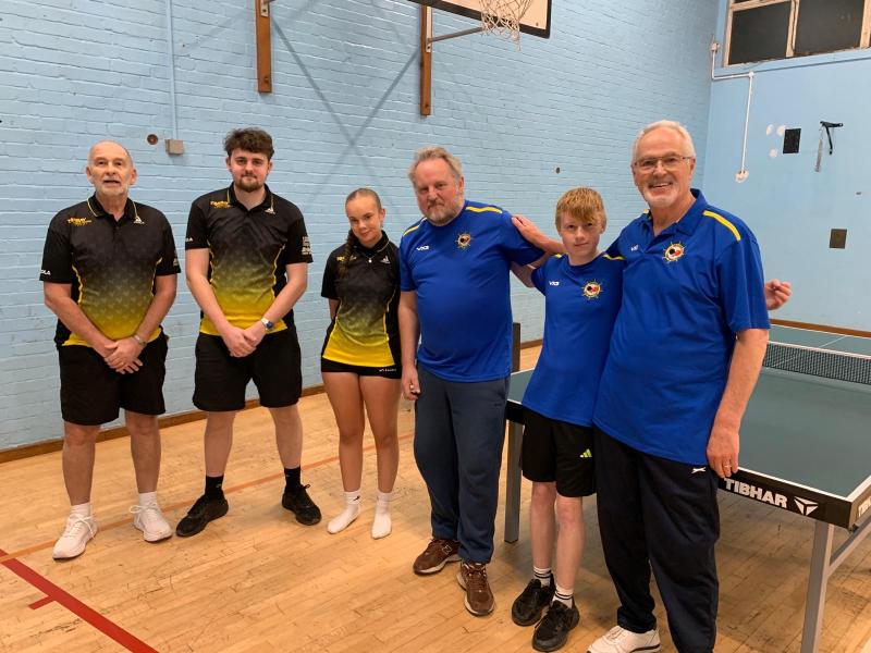 Steve Metcalfe, Jamie McGuire, Aleksandra Treder (Torbay Academy 5) Wayne Gilbert, Elliott Stobie, Brian Noades (Brixham Seals)