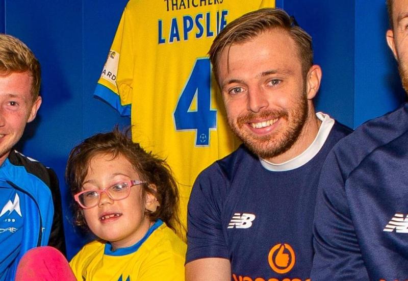 Mascot Isabella meets favourite Torquay United players