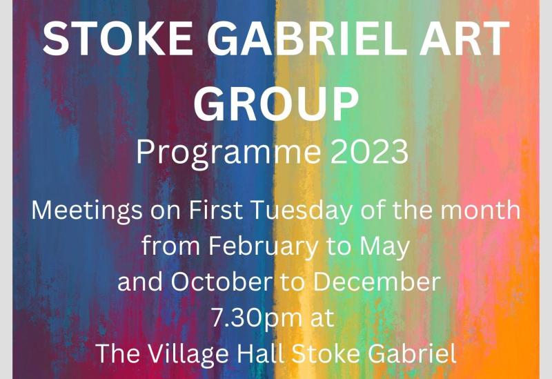 Portrait artist giving demonstration to Stoke Gabriel Art Group