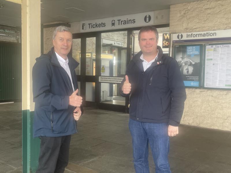 MP Kevin Foster, right, with fellow campaigner John Fellows 
