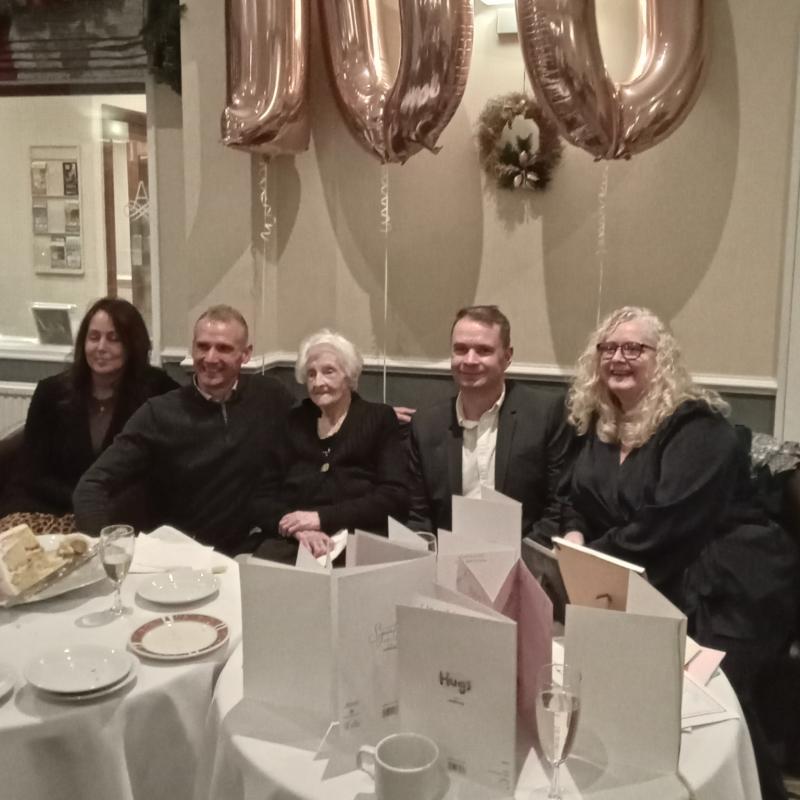 Sylvia Goff celebrating her 100th birthday