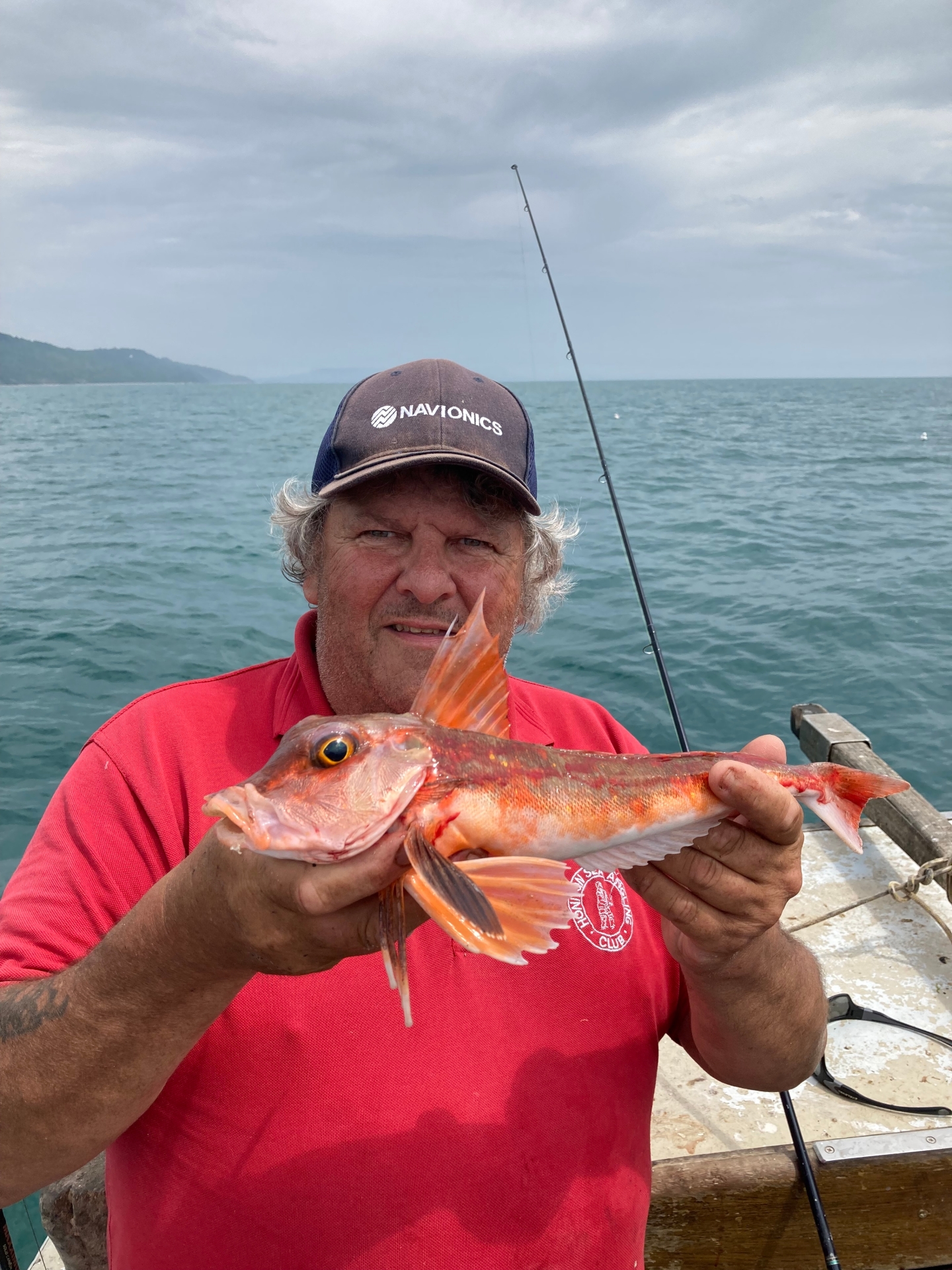 Mike Spiller with a specimen red gurnard