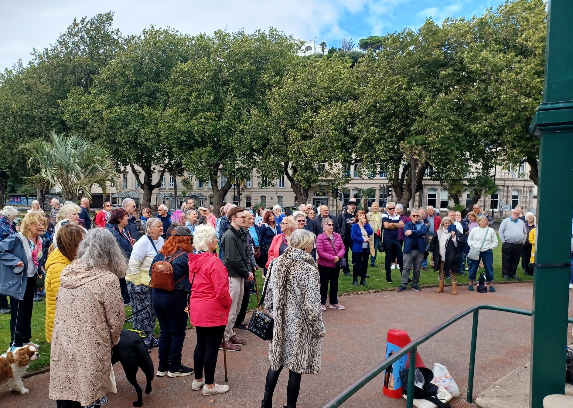 Protesters gather at the Pavilion Pic Kathy Hughes