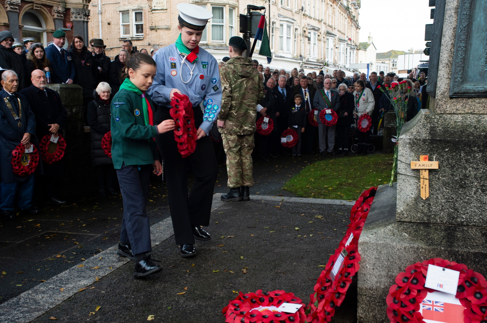 Laying wreaths at Paignton