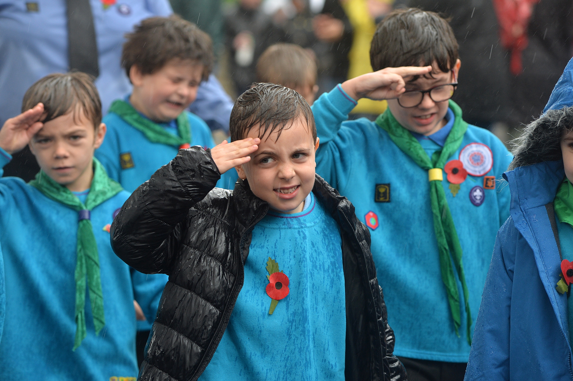 Scouts at the Torquay Remembrance service Pic MIraclepr.com