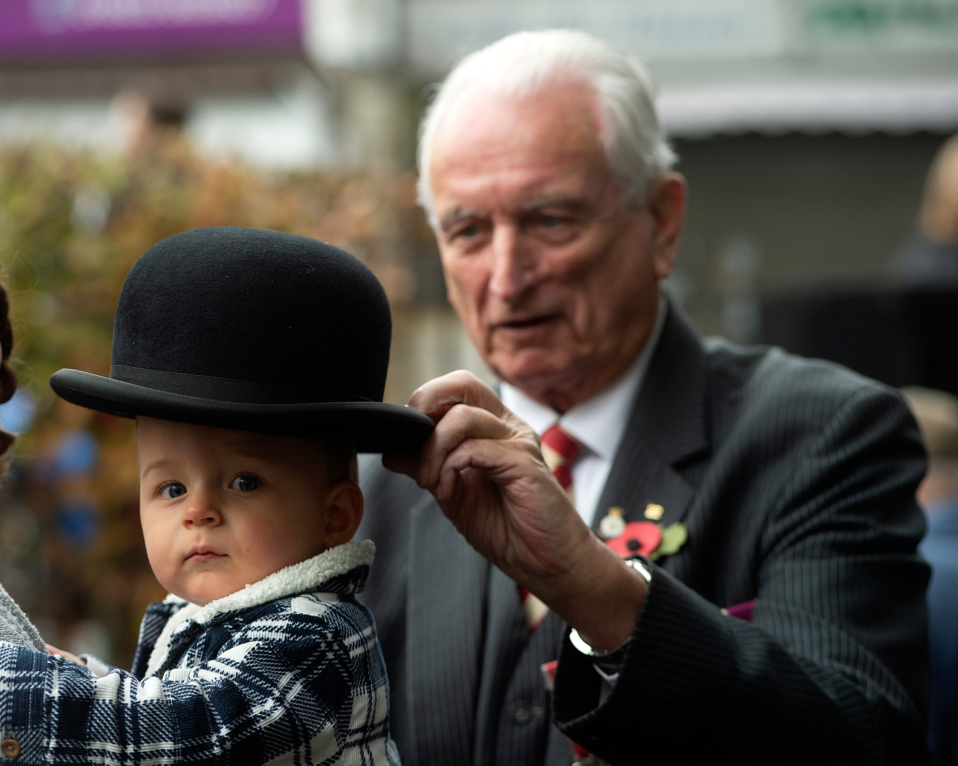 Young and not so young remember at Paignton with RBL president Maj Ron Goodwin and a youngster Pic Miraclepr.com